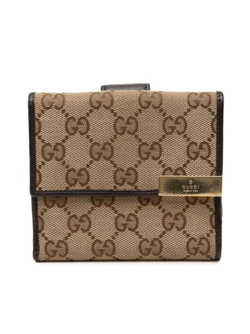 Gucci GG Canvas Bifold Wallet Beige Brown